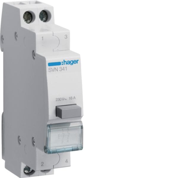 HAGER BOCCHIOTTI - 1 Pulsante Non Luminoso A Impulso 16 A 250 V Ac 2 Nc 1 M. Din