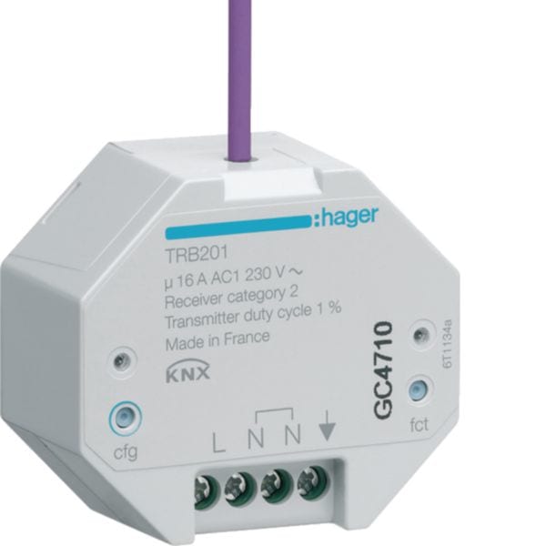 HAGER BOCCHIOTTI - Modulo Uscita On/Off Radio KNX Quicklink - 1 Out 16A 230V Ac - Incasso