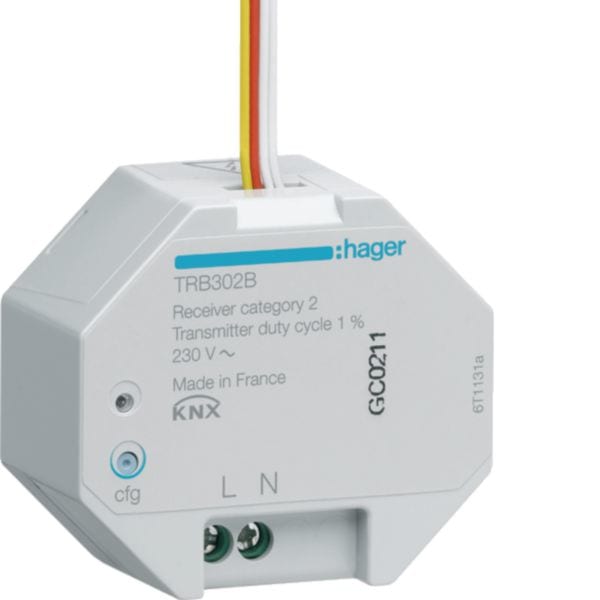HAGER BOCCHIOTTI - Modulo Ingresso On/Off Radio KNX Quicklink - 2 In - 230V Ac - Incasso