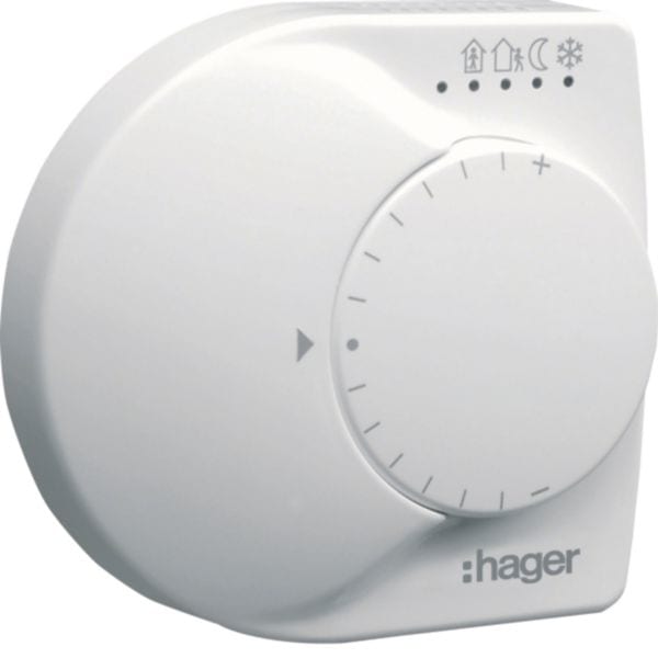 HAGER BOCCHIOTTI - Termostato Ambiente Bus KNX Risc-Cdz Bianco - 3 In - Incasso