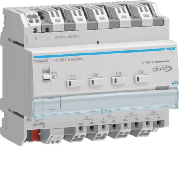 HAGER BOCCHIOTTI - Modulo KNX dali easy 4 output broadcast 6M