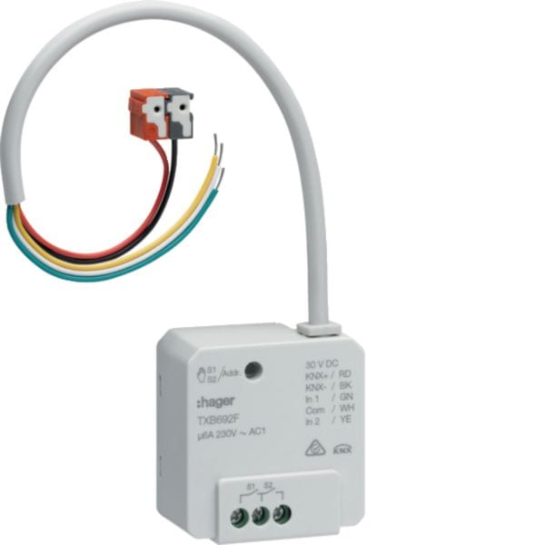 HAGER BOCCHIOTTI - Modulo TP KNX easy Ven. 2 Out 6A + 2 In AC1 Incas