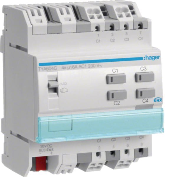 HAGER BOCCHIOTTI - MOD TP PLUS 4 OUT 16A - AC1 230V - 4M
