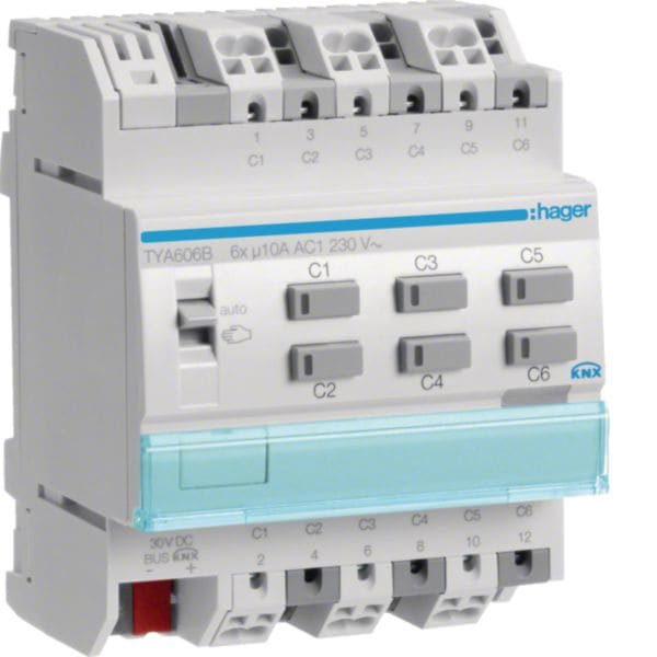 HAGER BOCCHIOTTI - MOD TP PLUS 6 OUT 10A - AC1 230V - 4M