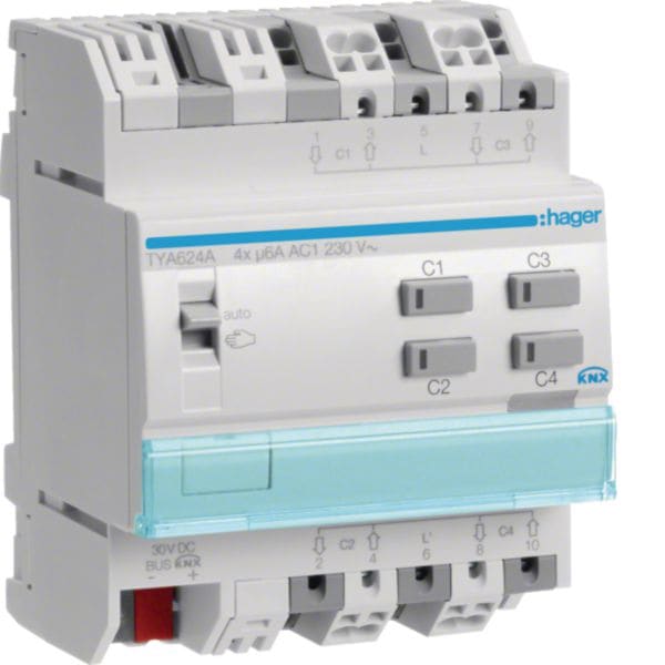 HAGER BOCCHIOTTI - MOD TP PLUS TAPP 4 OUT 6A AC1 230V 4M