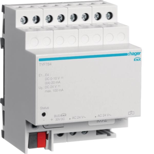 HAGER BOCCHIOTTI - MODULO KNX TP 4 IN ANALOGICI 4M - 24V AC