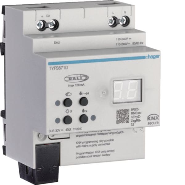 HAGER BOCCHIOTTI - Gateway KNX/Dali 2 TW- 1 out 64 Disp/32 Gruppi -  16 Scenari - 4 Moduli
