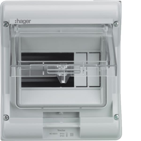 HAGER BOCCHIOTTI - Vector Centralino Ip65 Da Parete Porta Trasparente 6 Mod