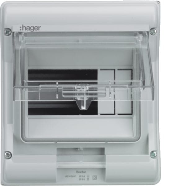 HAGER BOCCHIOTTI - Vector Centralino Ip65 Da Parete Porta Trasparente 12 Mod