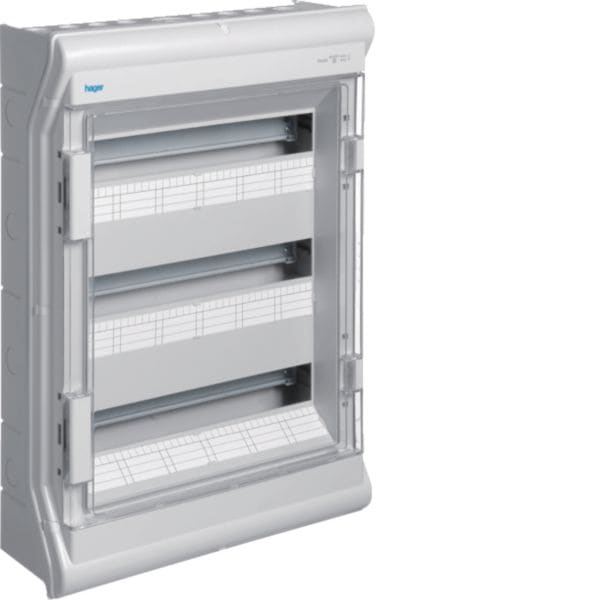 HAGER BOCCHIOTTI - Vector Centralino Ip65 Da Parete Porta Trasparente 54 Mod (3X18 Mod)