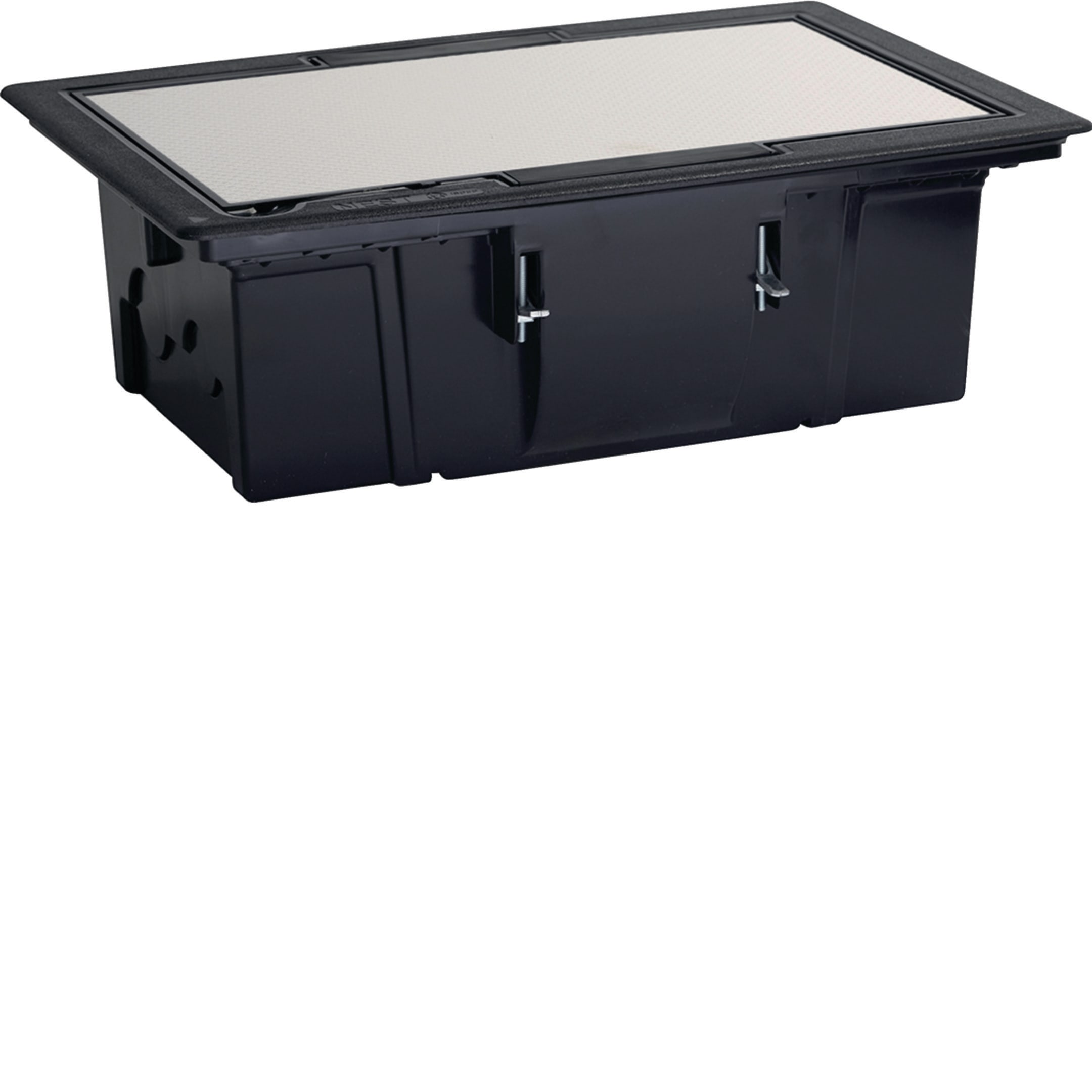 HAGER BOCCHIOTTI - NEST 8 ANTISC Torretta a scomparsa 8 moduli con coperchio antiscivolo NERO