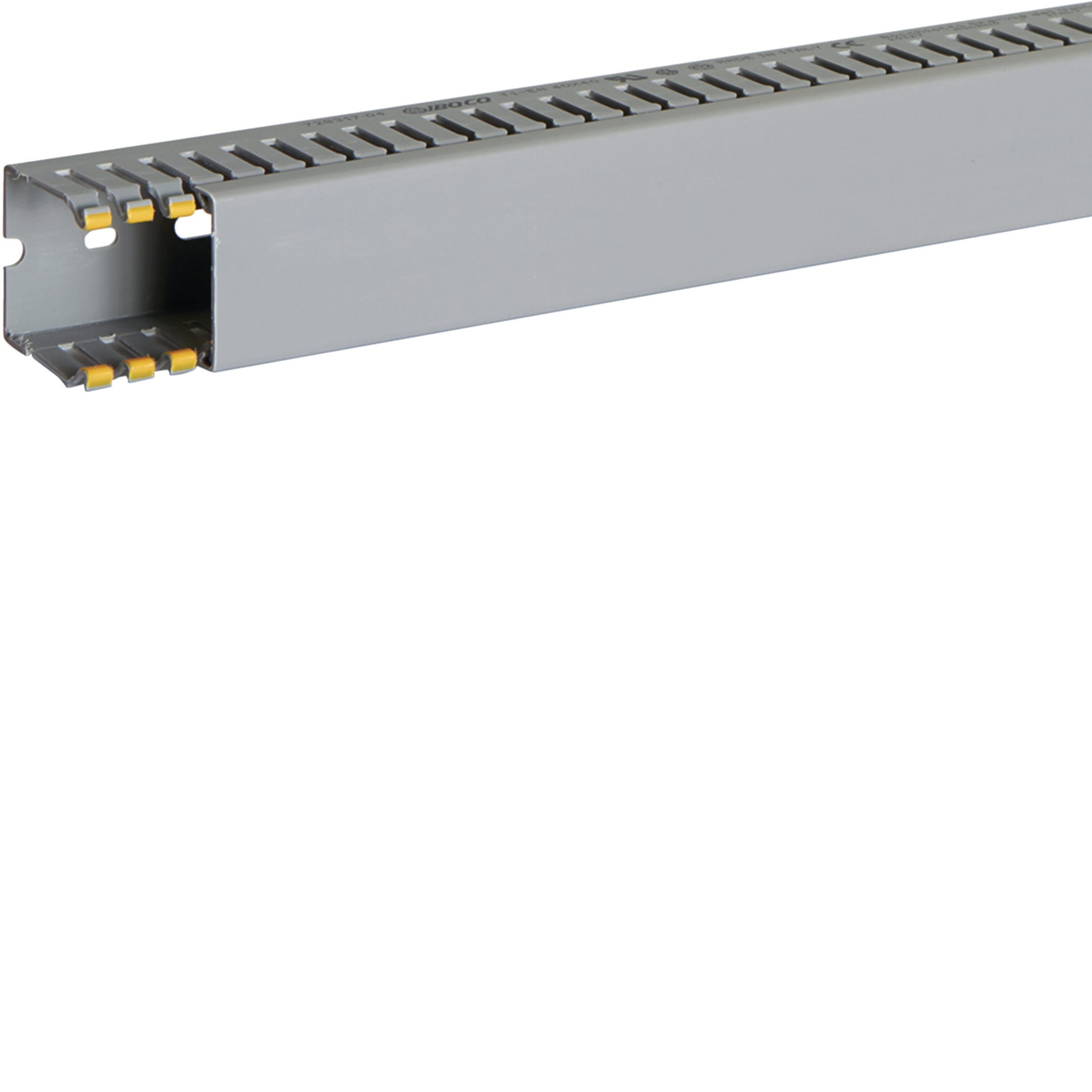 HAGER BOCCHIOTTI - Canaletta con coestruso morbido modulo 10 feritoia 4 grigio T1-EN 40x40 G