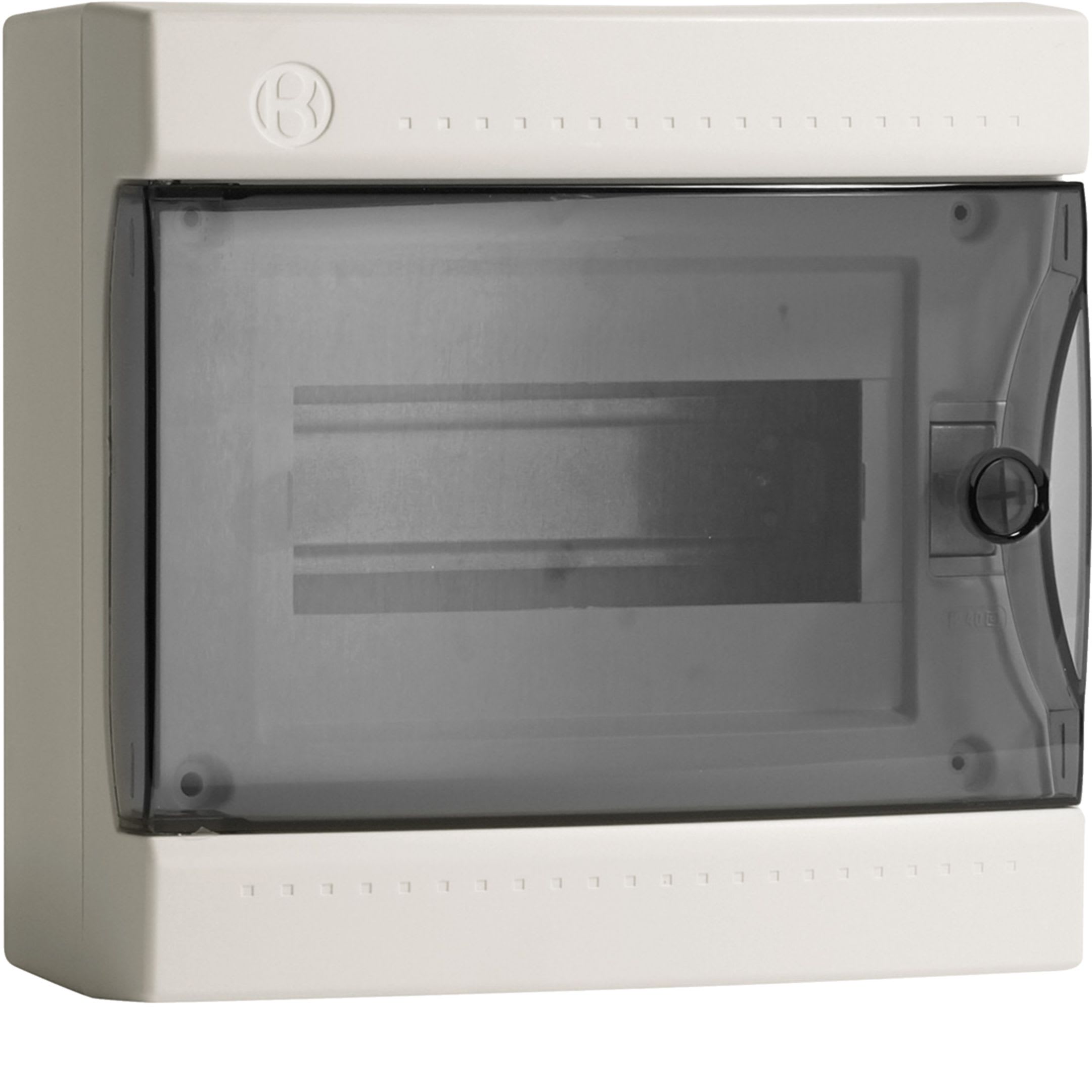 HAGER BOCCHIOTTI - Centralino 8 moduli con portella fumè Pablo IP40 Design bianco IP40 DSG 08 W