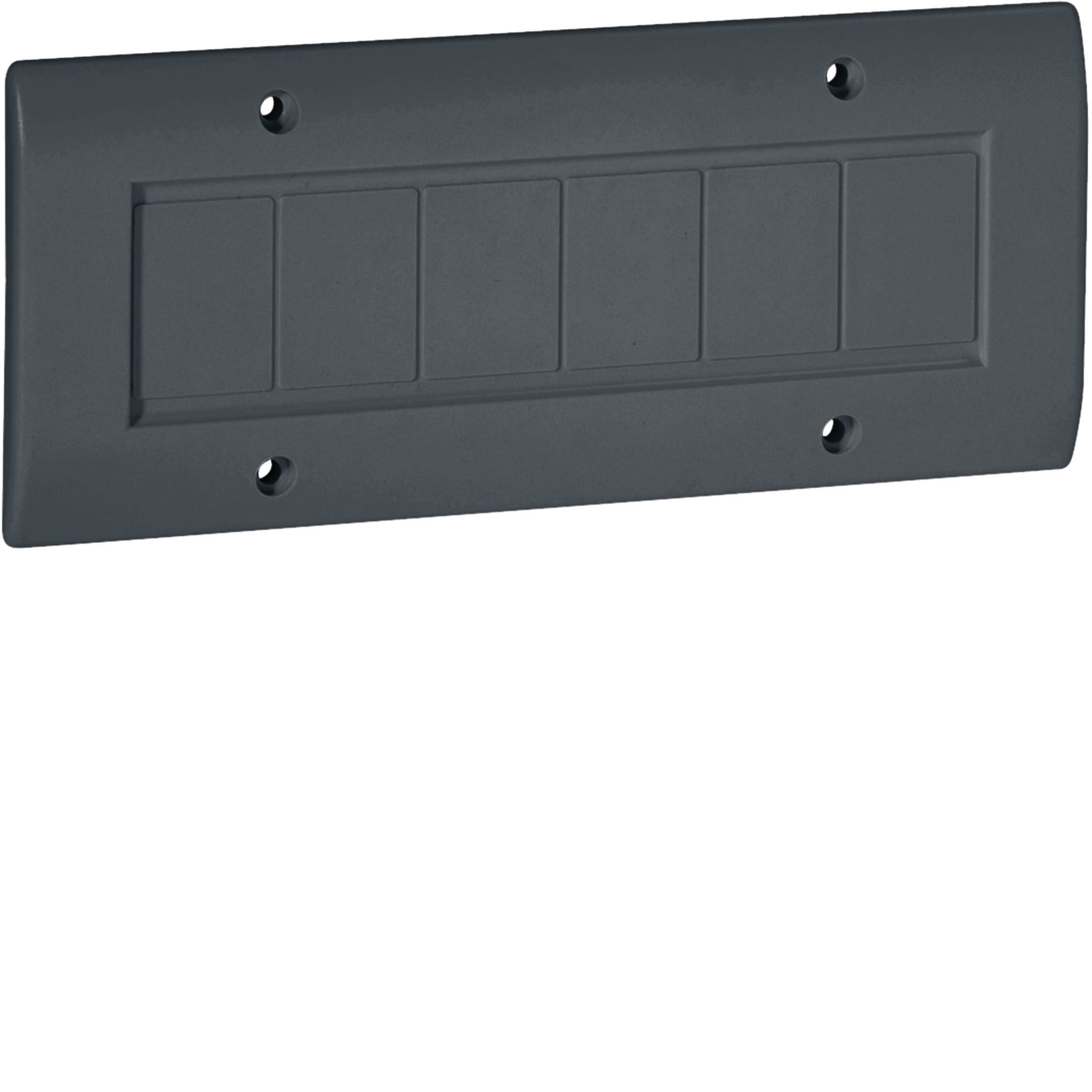 HAGER BOCCHIOTTI - Placca cieca 6 moduli per scatole canali TBA-TBN-TCN nero ardesia PCN6 A