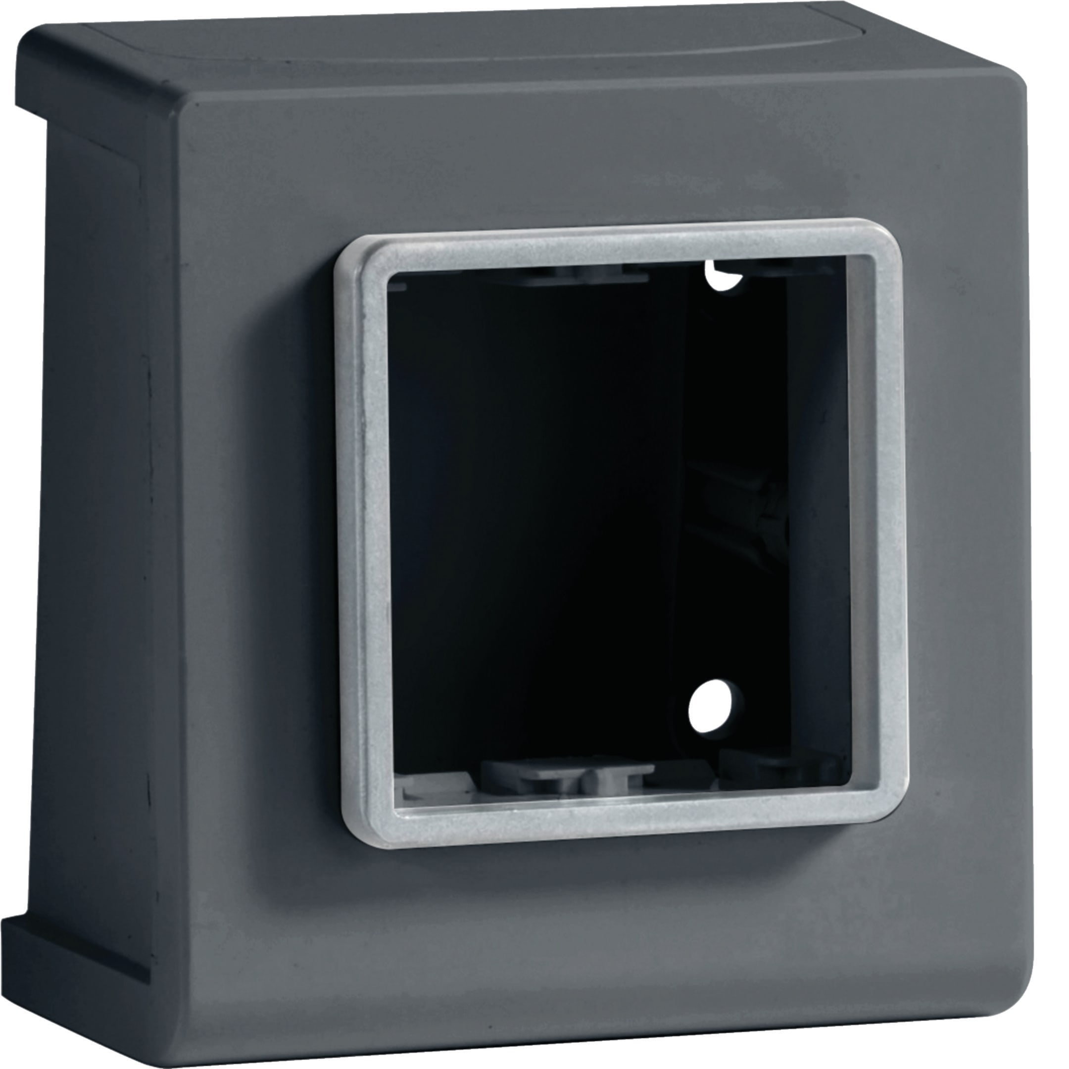 HAGER BOCCHIOTTI - Scatola porta apparecchi Pepita 2 moduli linea TCN nero ardesia SRCN 2 AP A