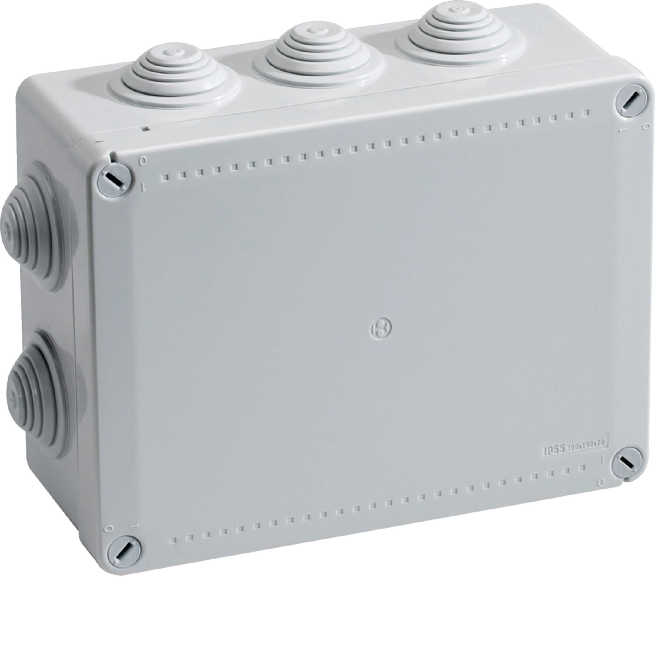 HAGER BOCCHIOTTI - Cassetta di derivazione IP55 grigia 190x140x70 1/4 di giro IP55 04 GRI