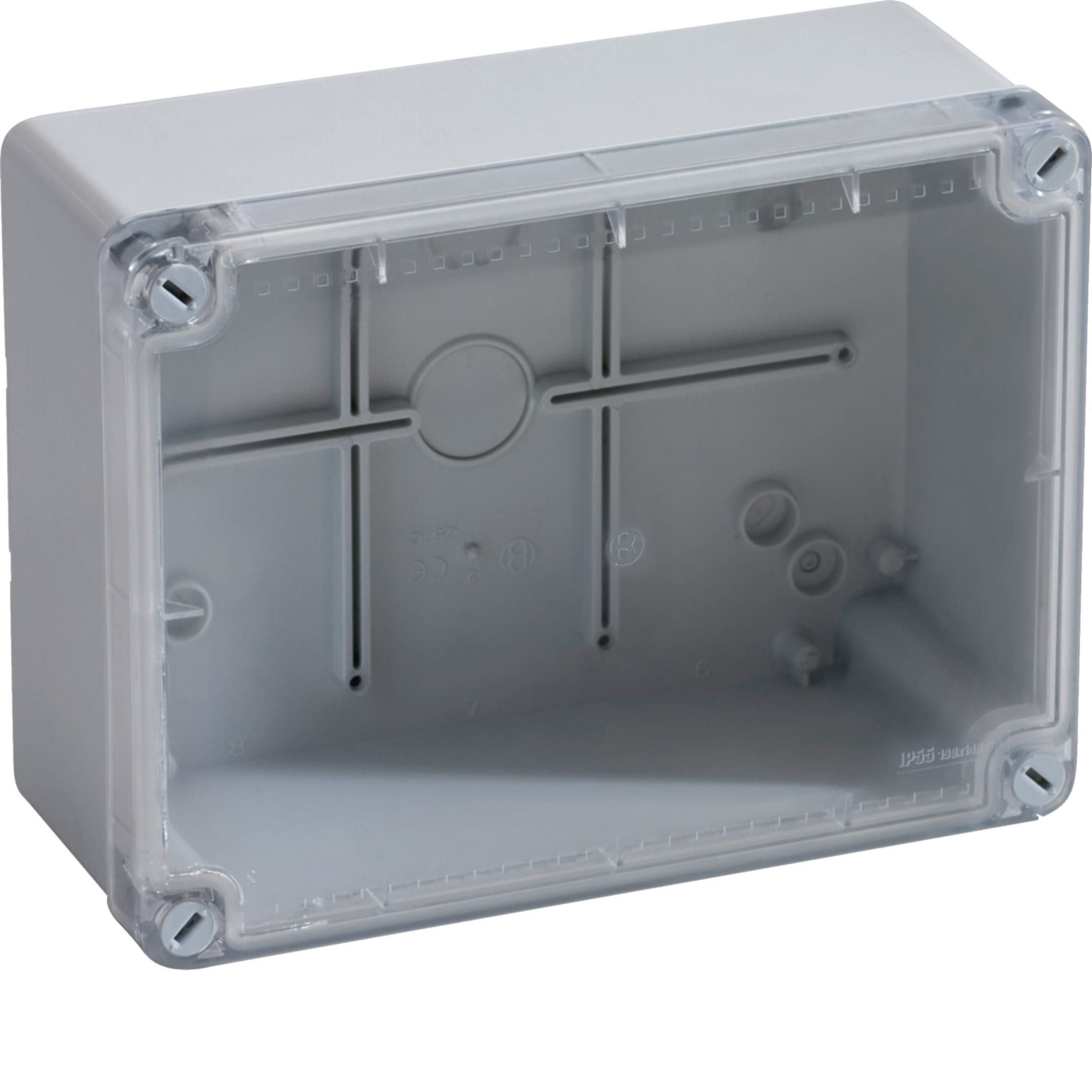 HAGER BOCCHIOTTI - Cassetta di derivazione trasparente 190x140x70 1/4 di giro IP56 04 TRASP