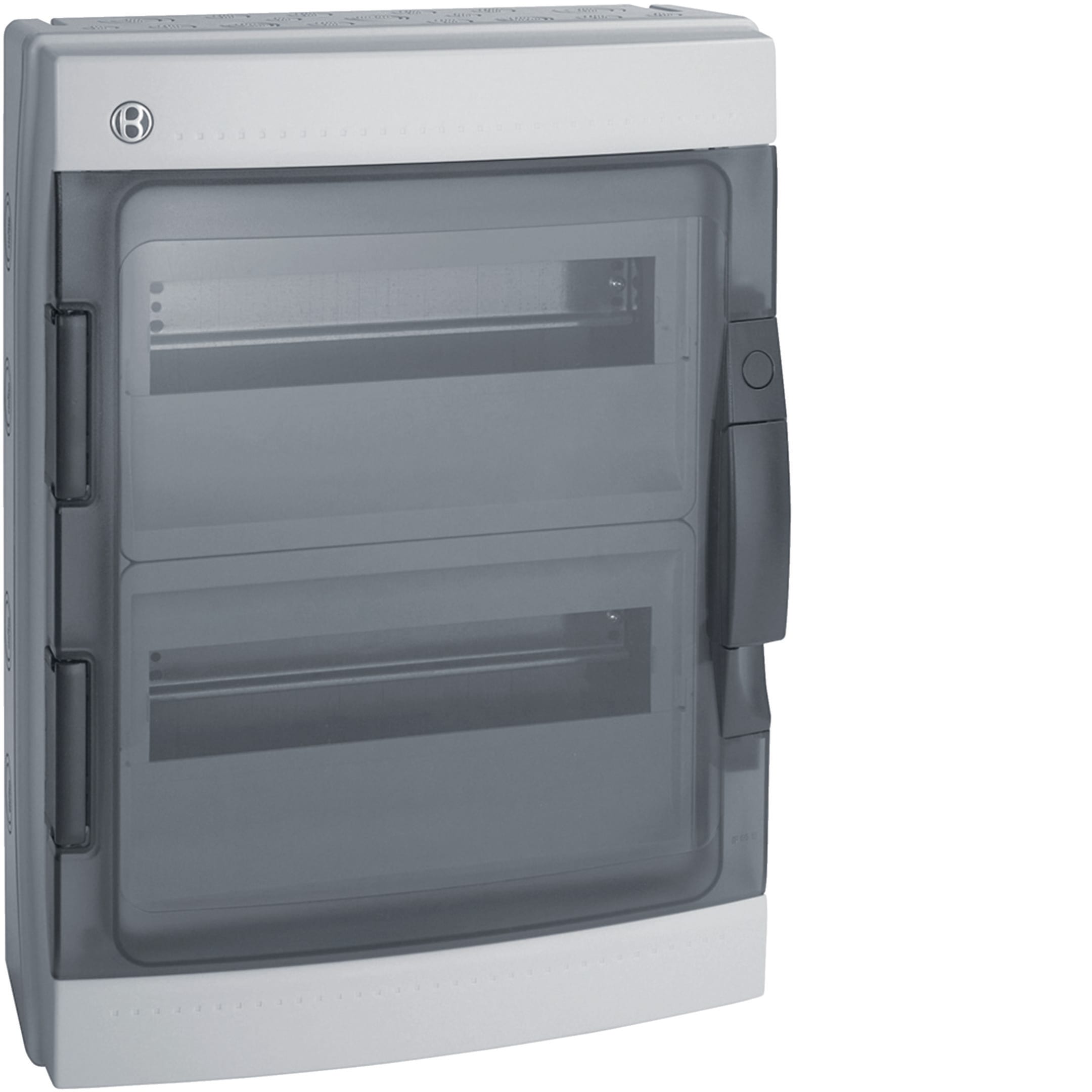 HAGER BOCCHIOTTI - Centralino 24 moduli con portella fumè Pablo IP65 grigio IP65 24 GRI