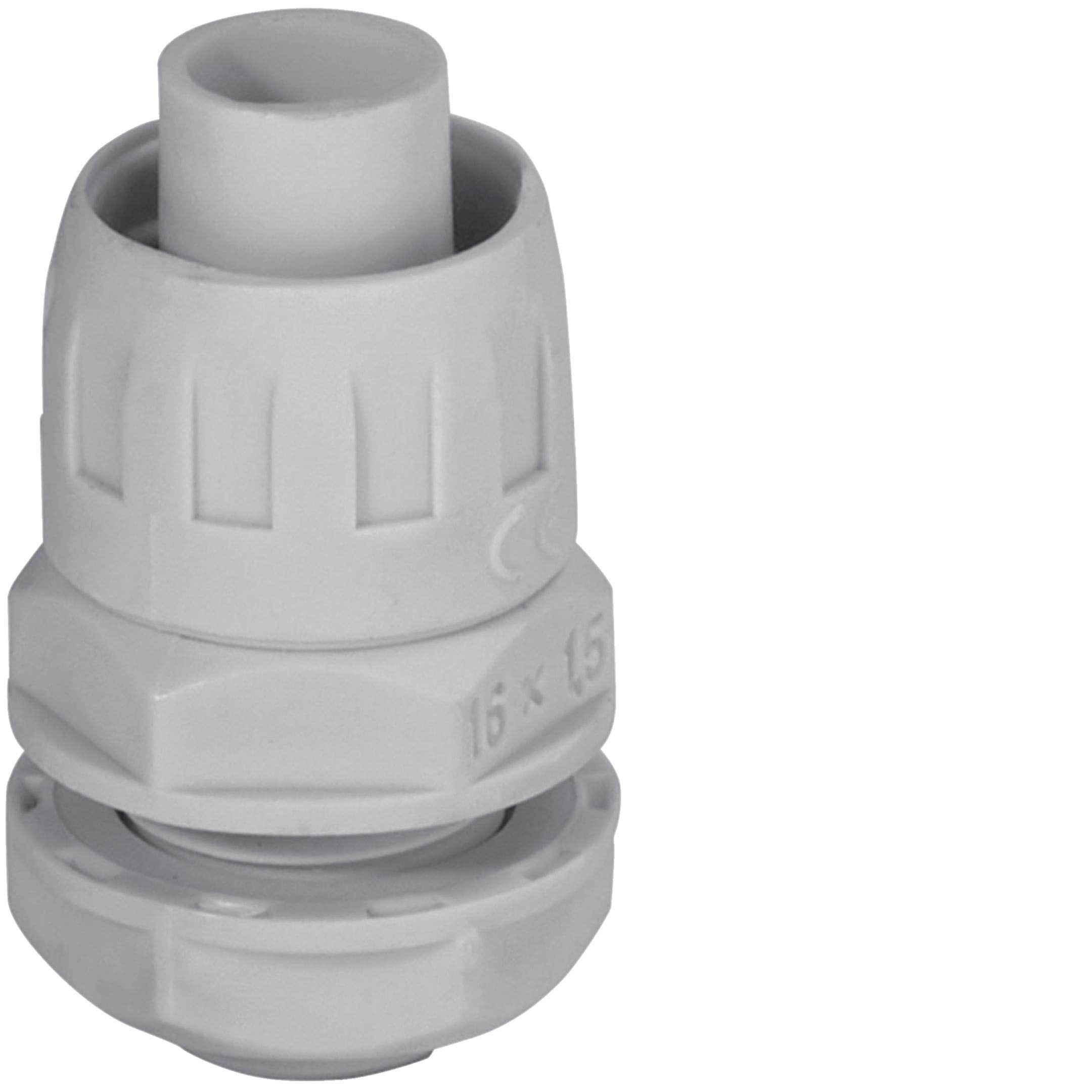 HAGER BOCCHIOTTI - RPM 22 Raccordo dritto girevole guaina spiralata/scatola IP65 passo M1,5 GRIGIO