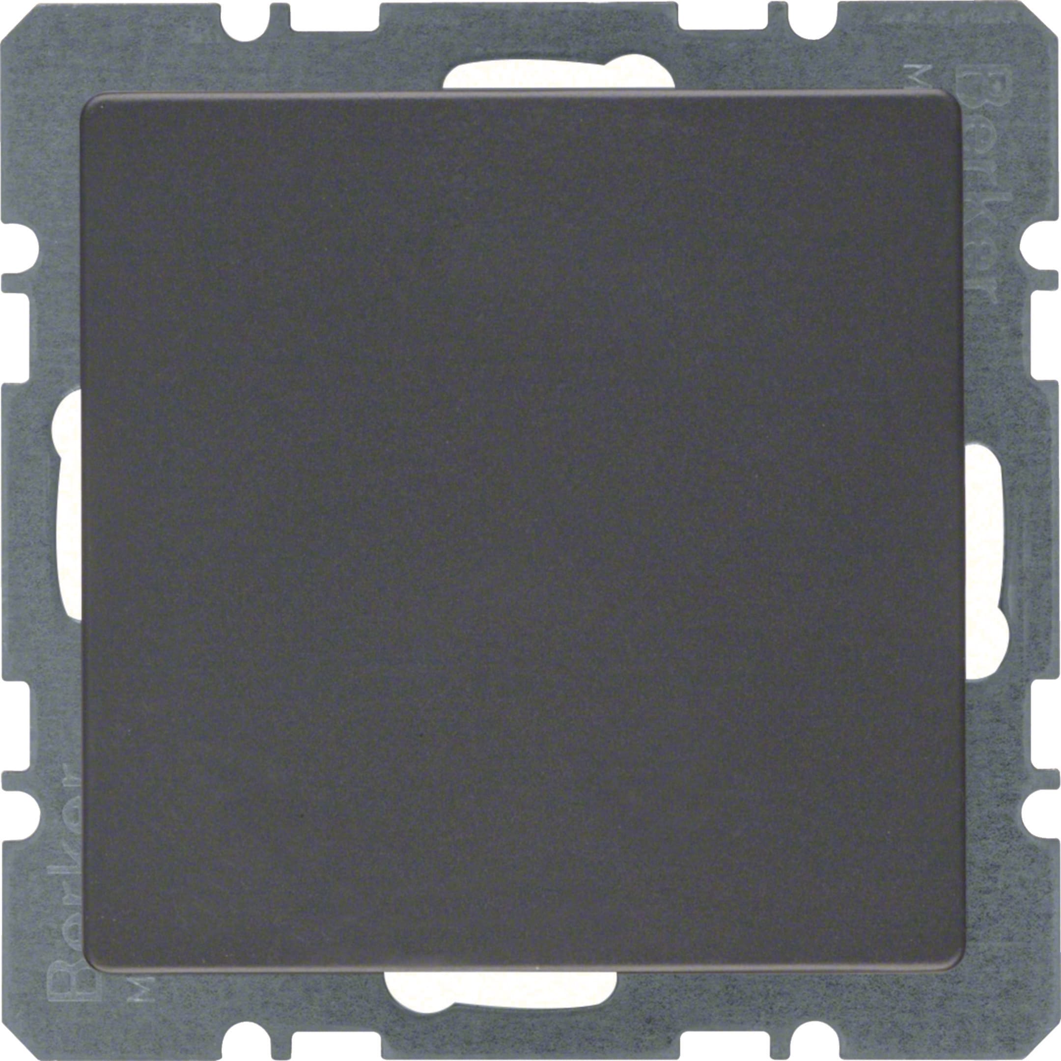 HAGER BOCCHIOTTI - Inserto cieco con pezzo centrale Berker Q.1/Q.3 antracite velluto, verniciato