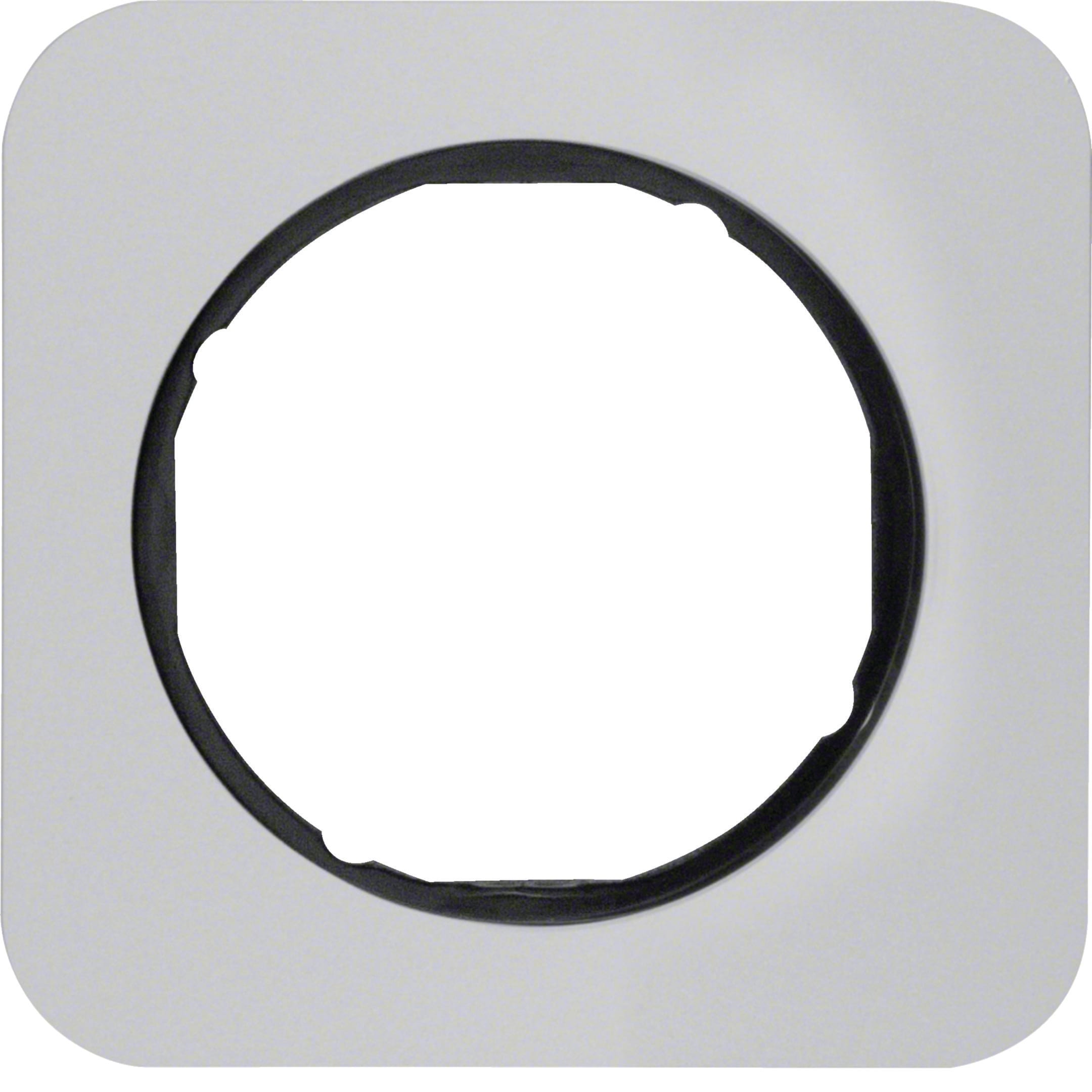 HAGER BOCCHIOTTI - Cornice singola Berker R.1 alu/nero