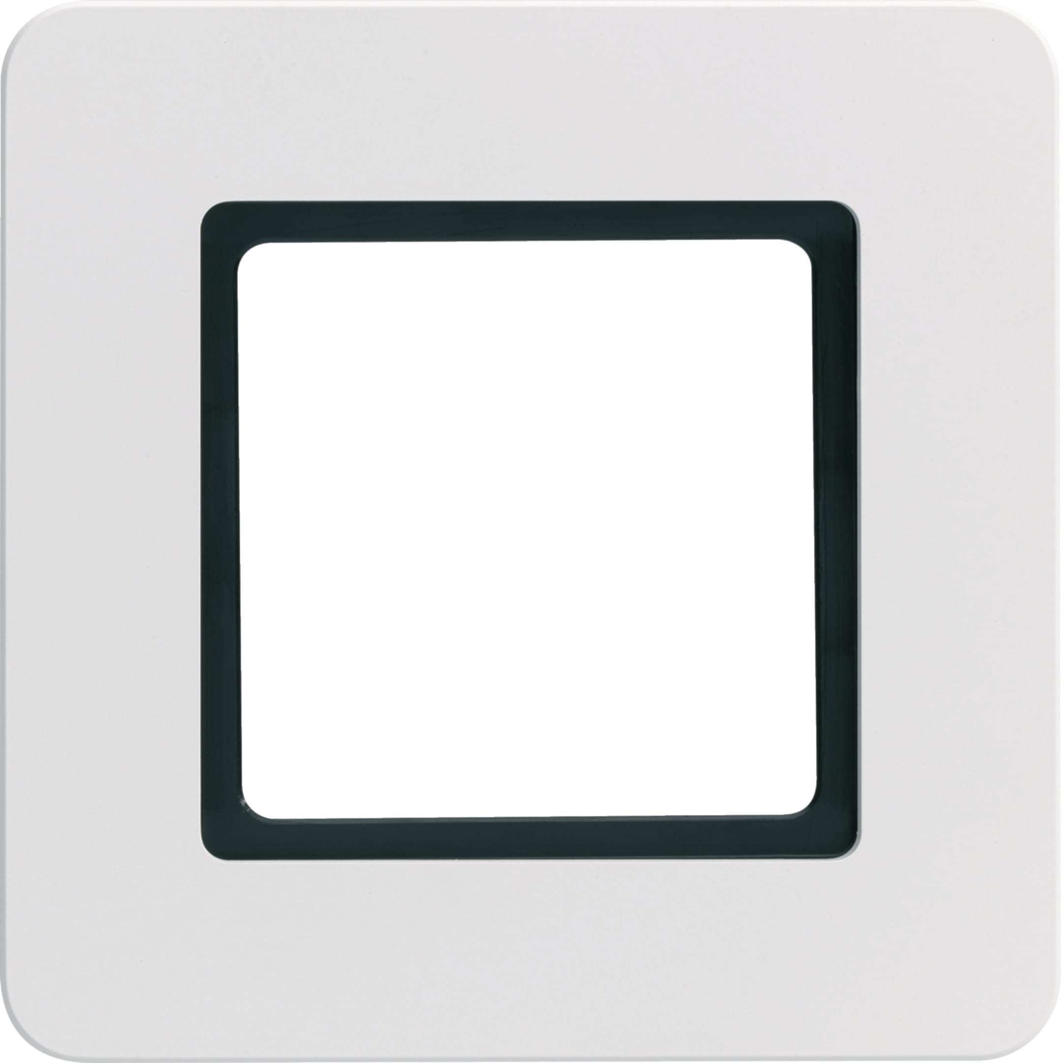 HAGER BOCCHIOTTI - Cornice singola Berker Q.7 bianco polare velluto, verniciato, per illuminazione