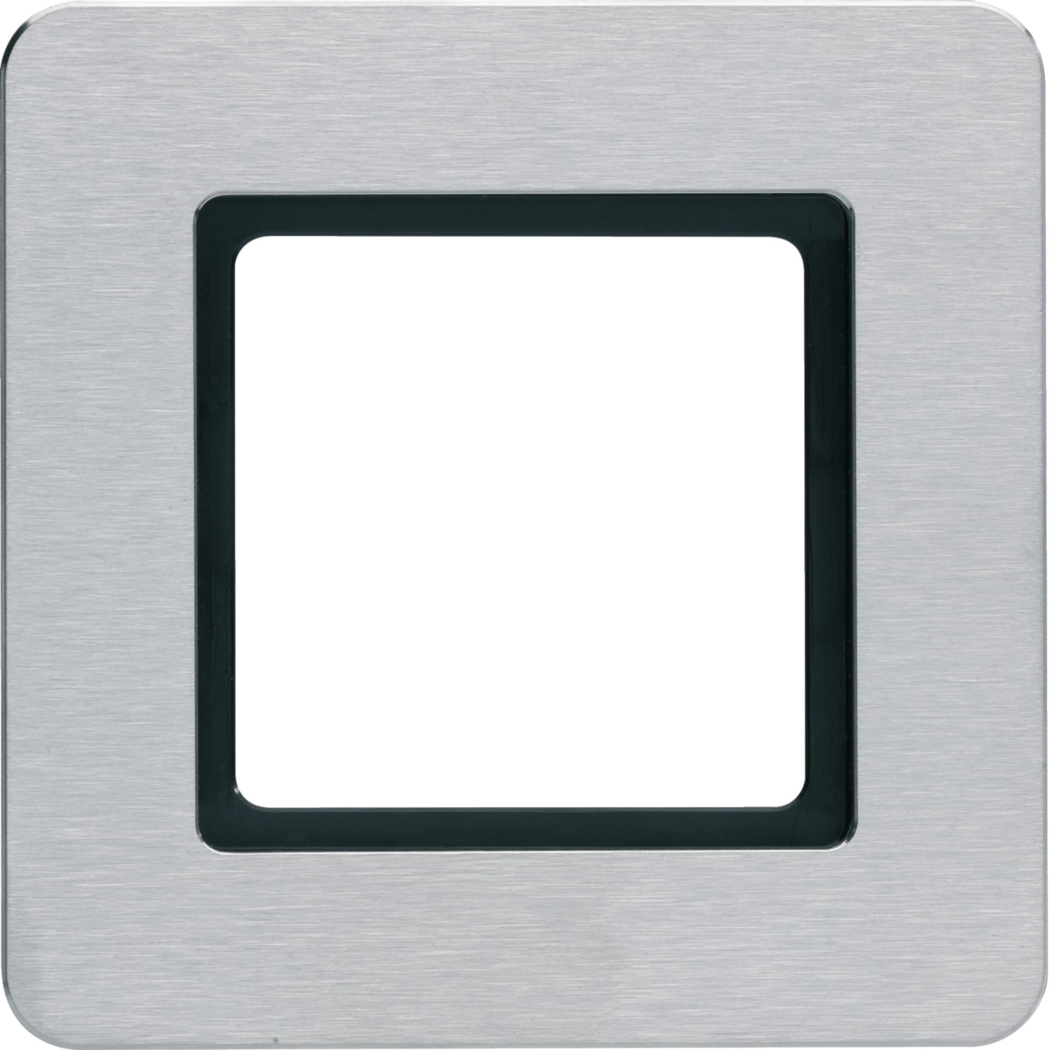 HAGER BOCCHIOTTI - Cornice singola Q.7 acciao inossidabile, metallo spazzolato, per illuminazione