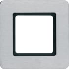 HAGER BOCCHIOTTI - Cornice singola Q.7 acciao inossidabile, metallo spazzolato, per illuminazione