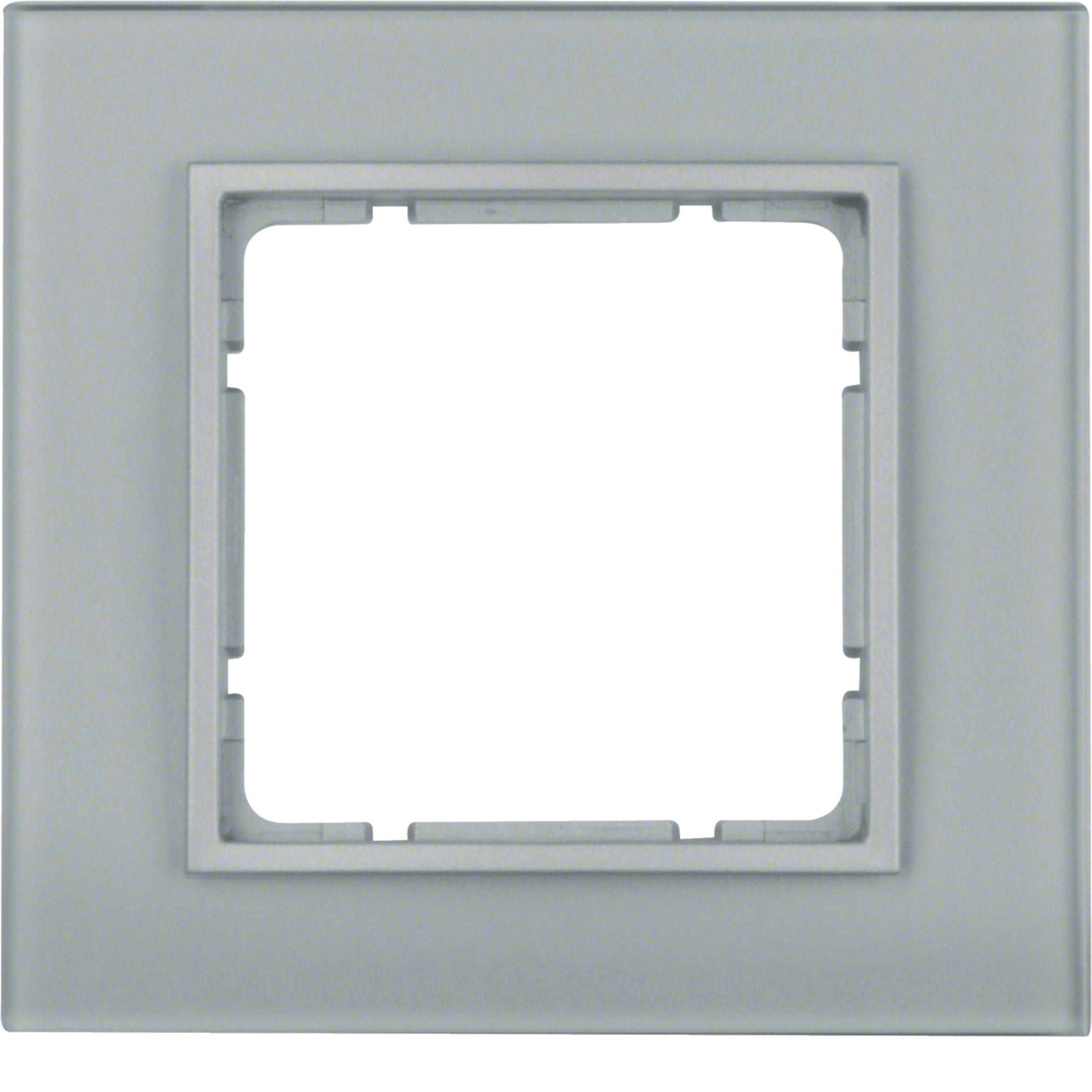 HAGER BOCCHIOTTI - Cornice in vetro singola Berker B.7?vetro alu/alu opaco, verniciato