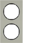 HAGER BOCCHIOTTI - Cornice doppia Berker R.3 acciaio inox/nero