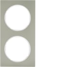 HAGER BOCCHIOTTI - Cornice doppia Berker R.3 acciaio inox/bianco polare