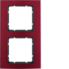 HAGER BOCCHIOTTI - Cornice doppia Berker B.3 alu rosso/antracite opaco, alluminio anodizzato
