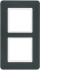 HAGER BOCCHIOTTI - Cornice doppia Berker Q.7 antracite velluto, verniciato