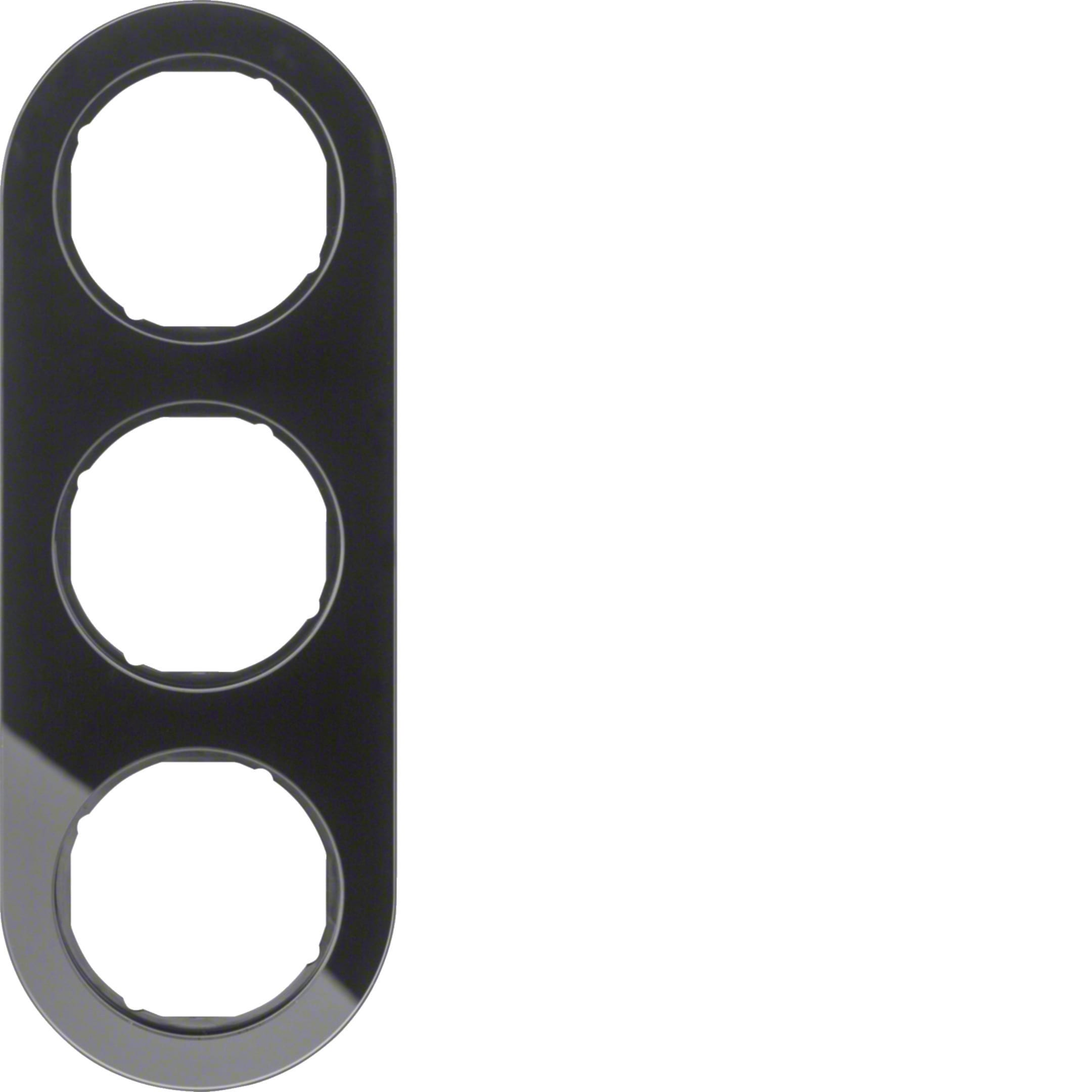 HAGER BOCCHIOTTI - Cornice tripla Serie R.classic?vetro nero