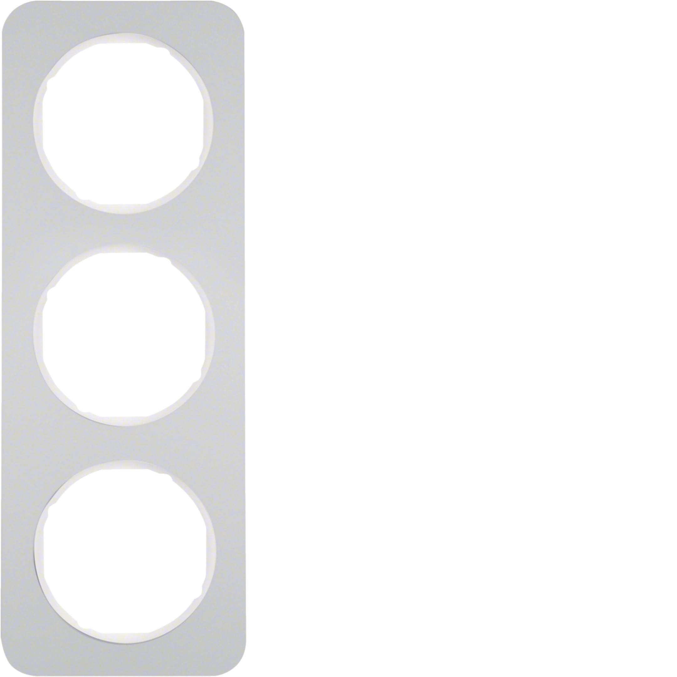 HAGER BOCCHIOTTI - Cornice tripla Berker R.1 alu/bianco polare