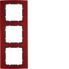 HAGER BOCCHIOTTI - Cornice tripla Berker B.3 alu rosso/antracite opaco, alluminio anodizzato