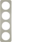 HAGER BOCCHIOTTI - Cornice quadrupla Berker R.1 acciaio inox/bianco polare