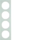 HAGER BOCCHIOTTI - Cornice quadrupla Berker R.3 vetro bianco polare