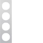 HAGER BOCCHIOTTI - Cornice quadrupla Berker R.3 alu/bianco polare