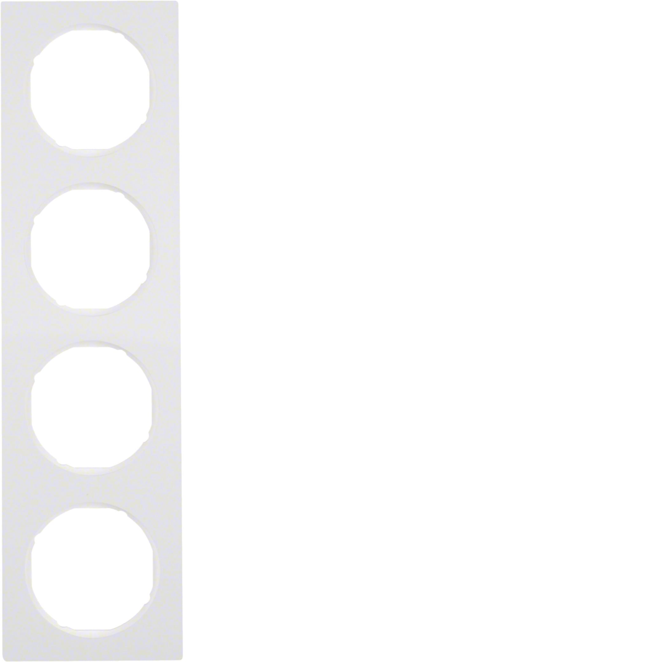 HAGER BOCCHIOTTI - Cornice quadrupla Berker R.3 bianco polare lucido