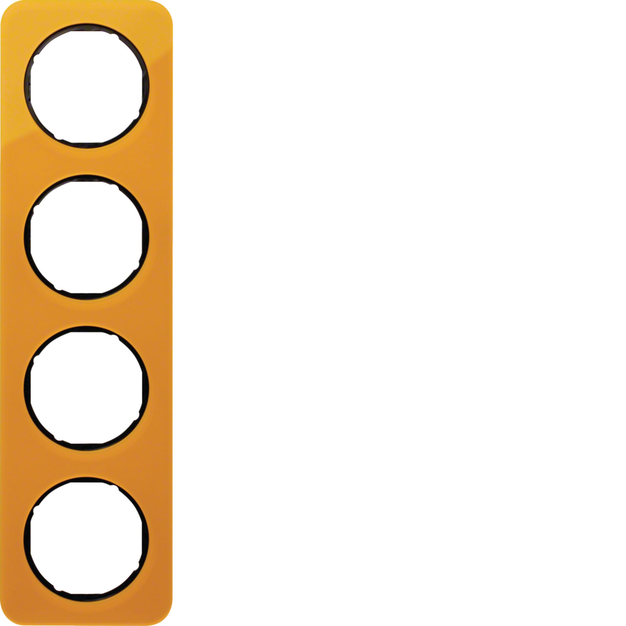 HAGER BOCCHIOTTI - Cornice quadrupla Berker R.1 arancione trasparente/nero lucido, acrilico