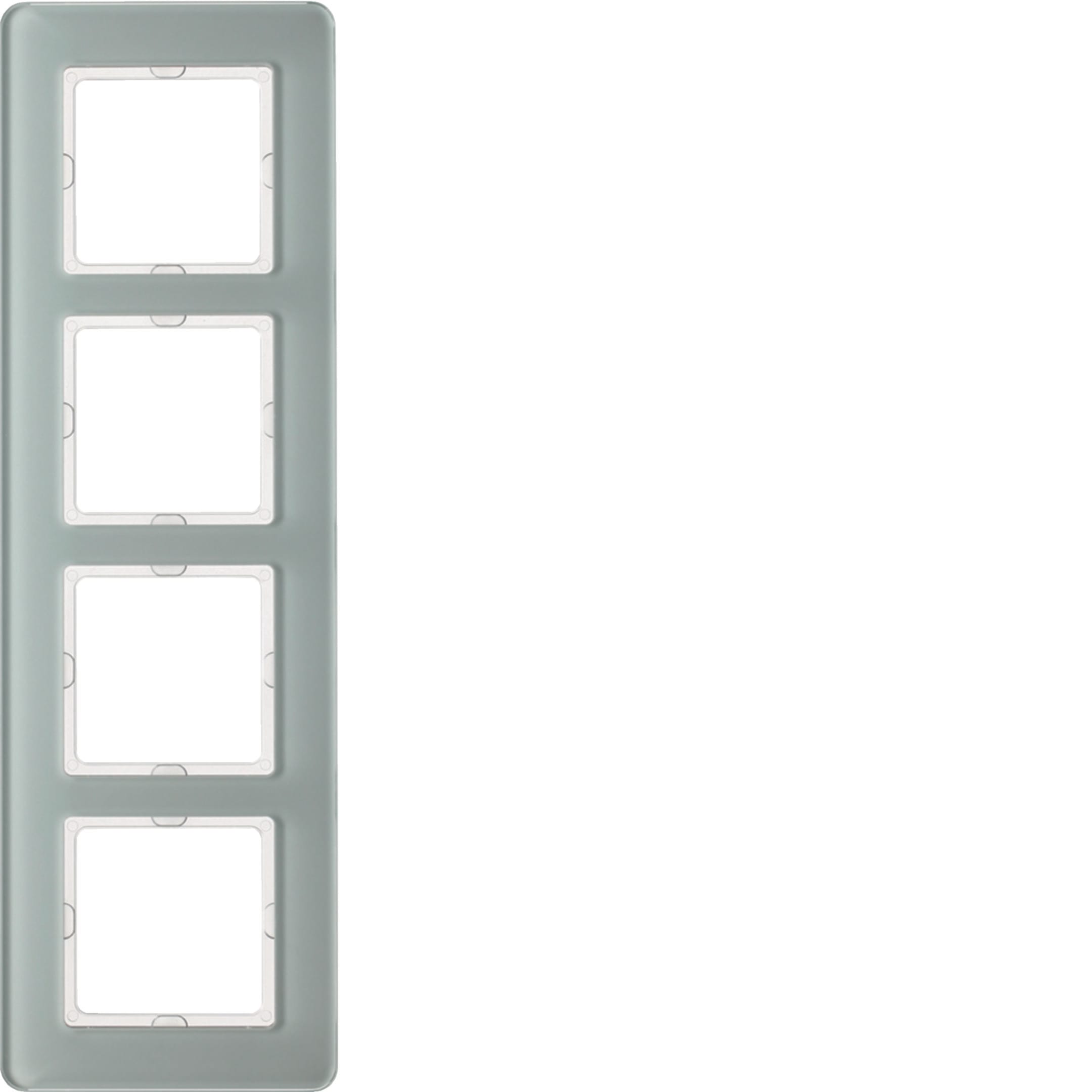 HAGER BOCCHIOTTI - Cornice quadrupla Berker Q.7 vetro bianco polare