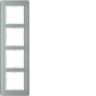 HAGER BOCCHIOTTI - Cornice quadrupla Berker Q.7 vetro bianco polare