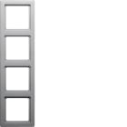 HAGER BOCCHIOTTI - Cornice quadrupla Berker Q.1 alu velluto, verniciato