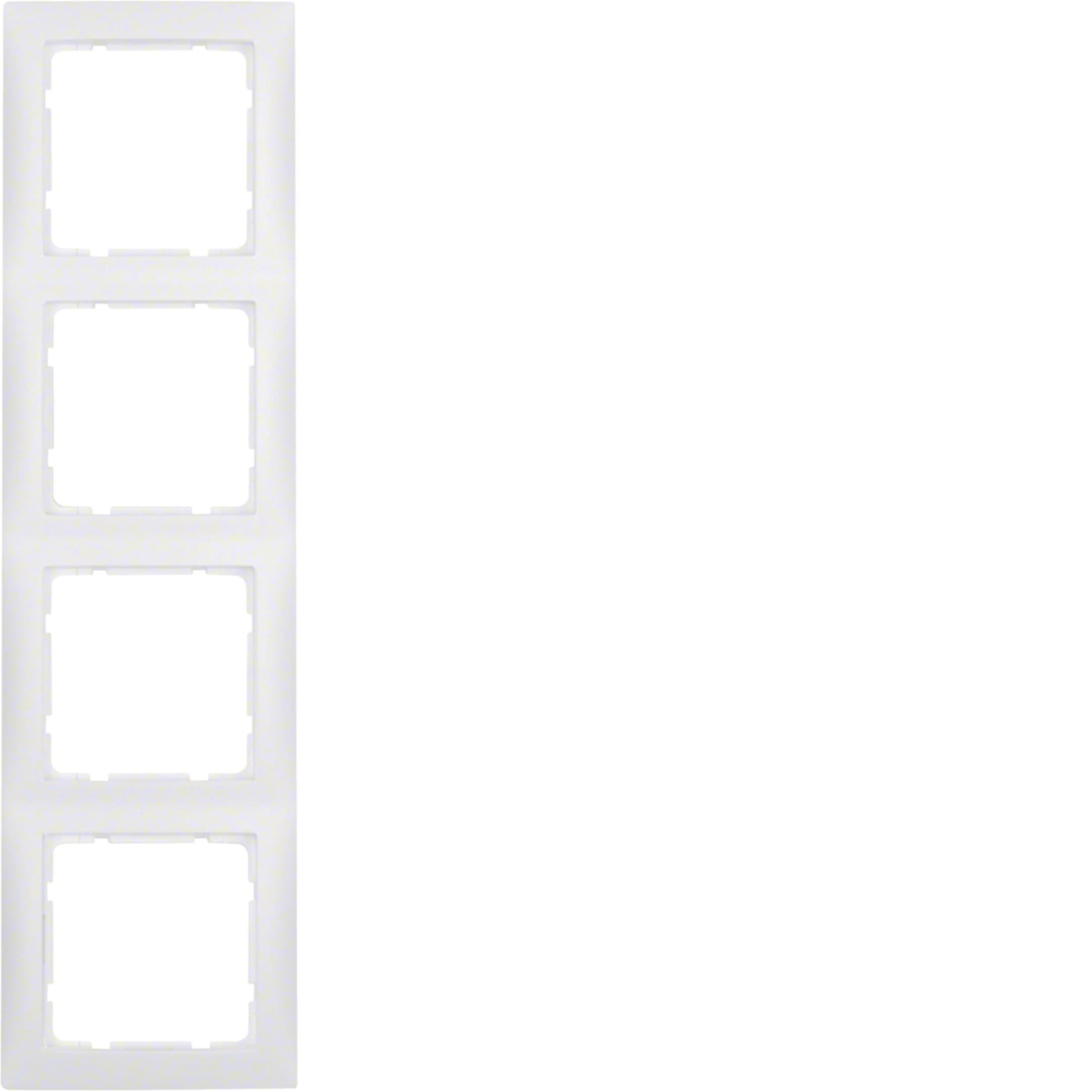 HAGER BOCCHIOTTI - Cornice quadrupla Berker S.1 bianco polare opaco