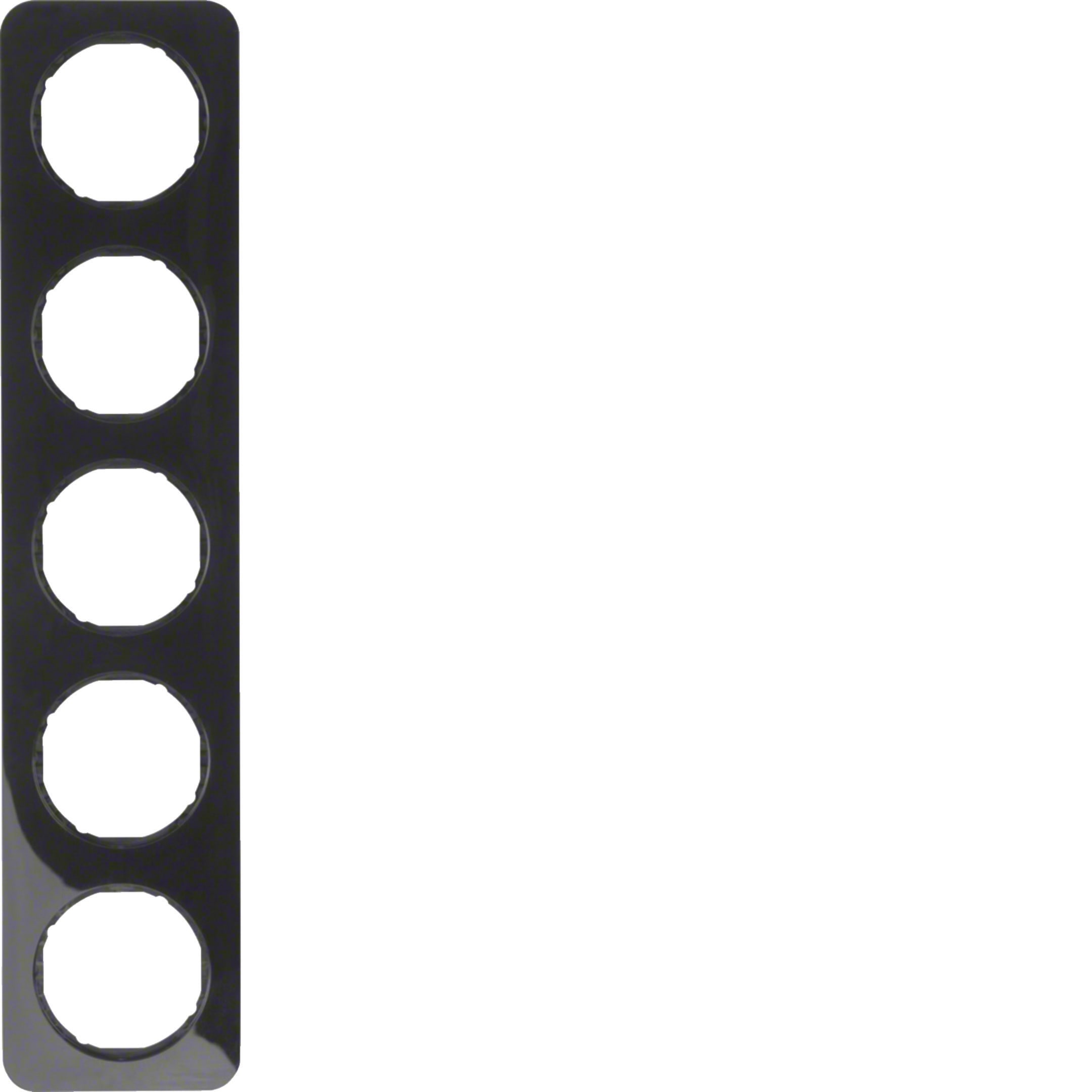 HAGER BOCCHIOTTI - Cornice quintupla Berker R.1 nero lucido