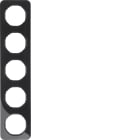 HAGER BOCCHIOTTI - Cornice quintupla Berker R.1 nero lucido
