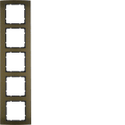 HAGER BOCCHIOTTI - Cornice quintupla Berker B.3 alu marrone/antracite opaco, alluminio anodizzato