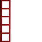 HAGER BOCCHIOTTI - Cornice quintupla Berker B.3 alu rosso/bianco polare opaco, alluminio anodizzato
