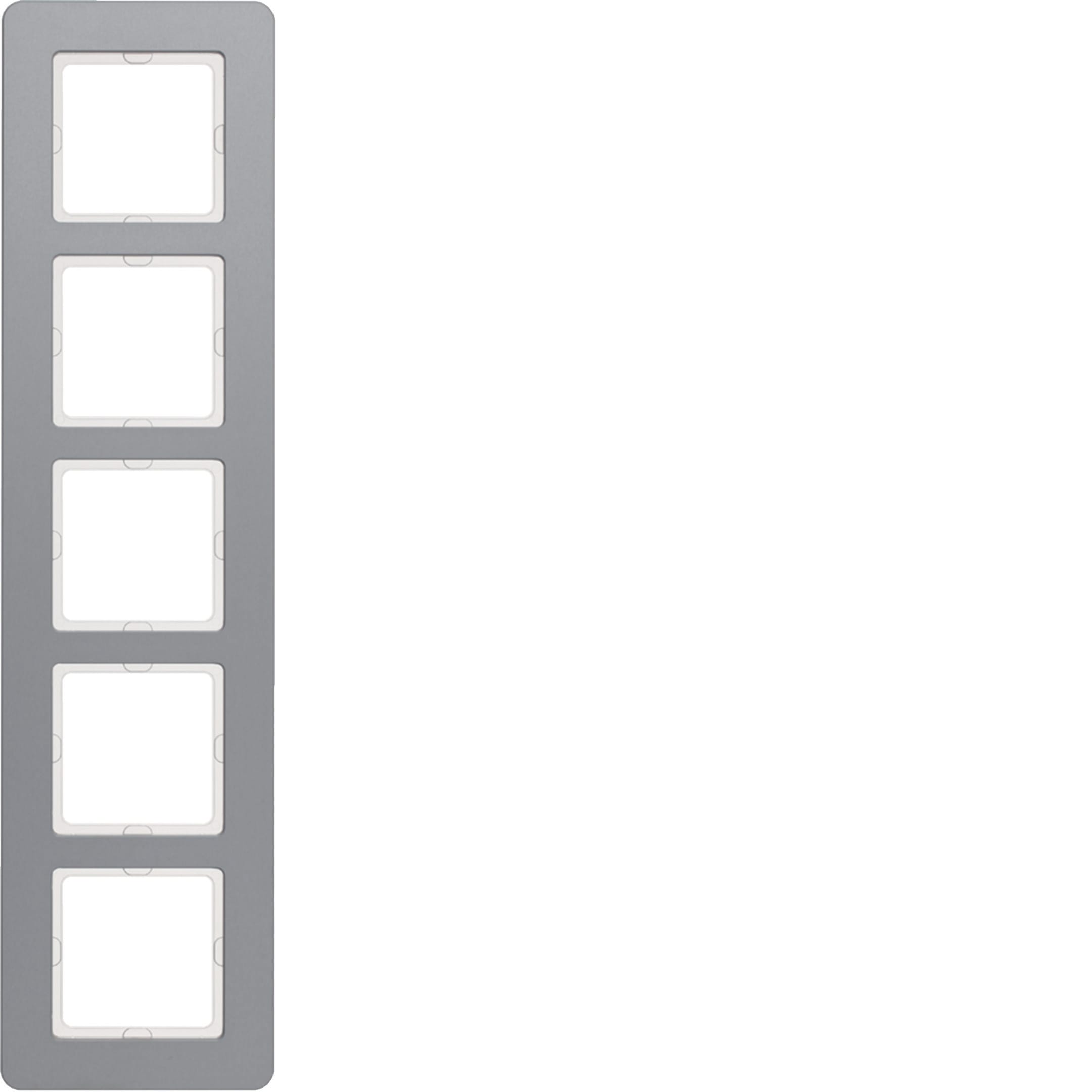 HAGER BOCCHIOTTI - Cornice quintupla Berker Q.7 alluminio anodizzato